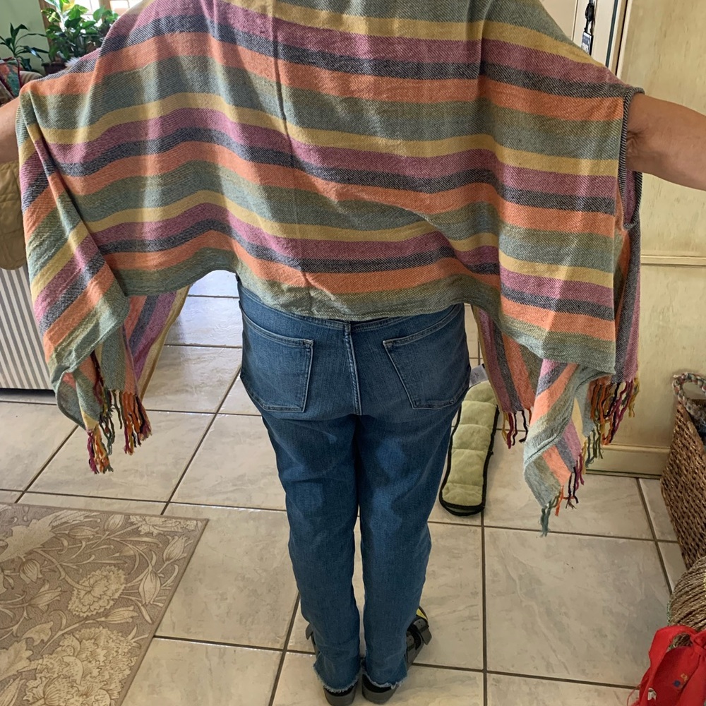 Multi-Colored Shawl/Wrap/Cape - Picture 3 of 10